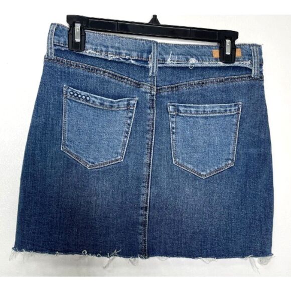 BLANKNYC Two Faced Mini Raw Hem Denim Y2K Jean Skirt Size 25 - Picture 7 of 8